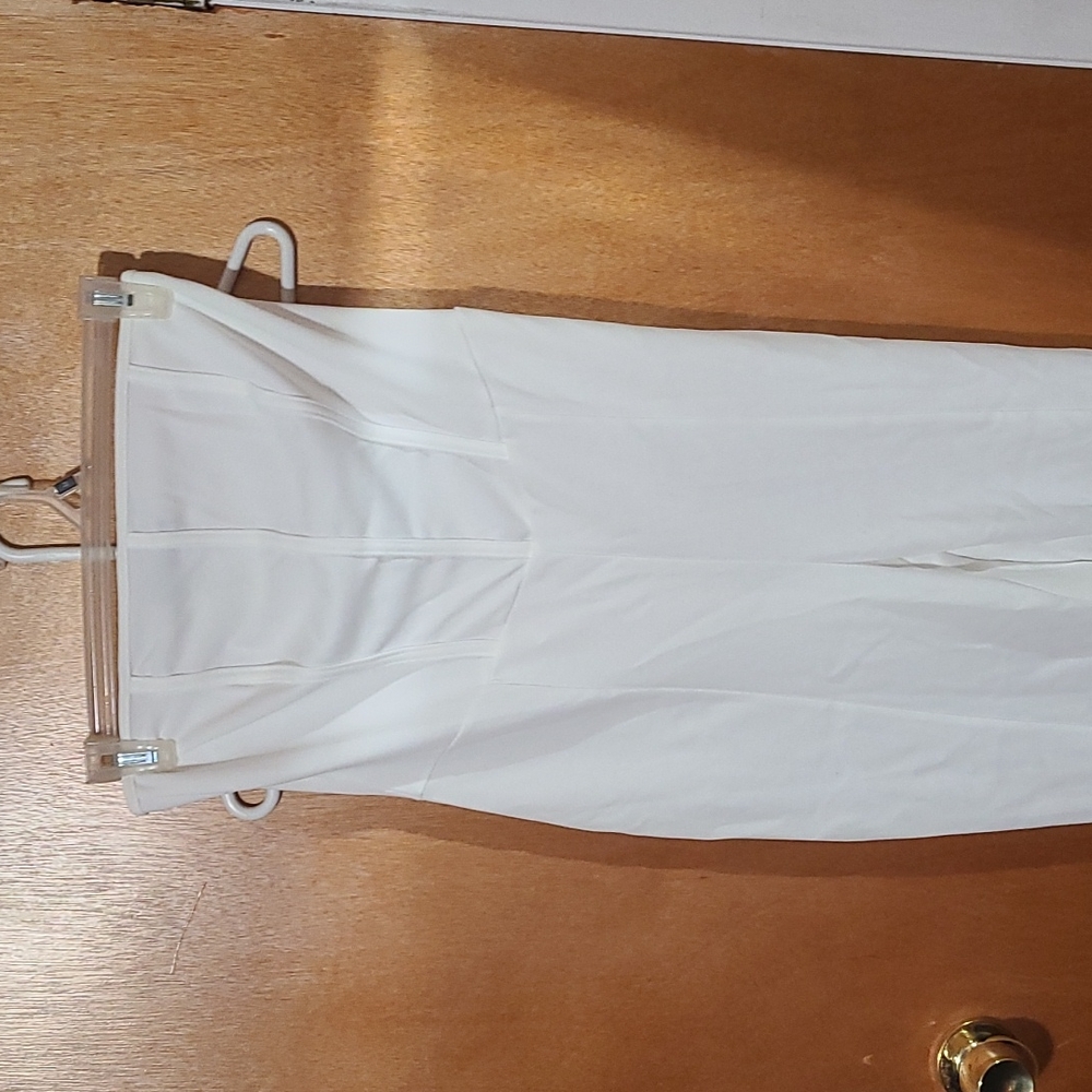 White bustier jumpsuits.